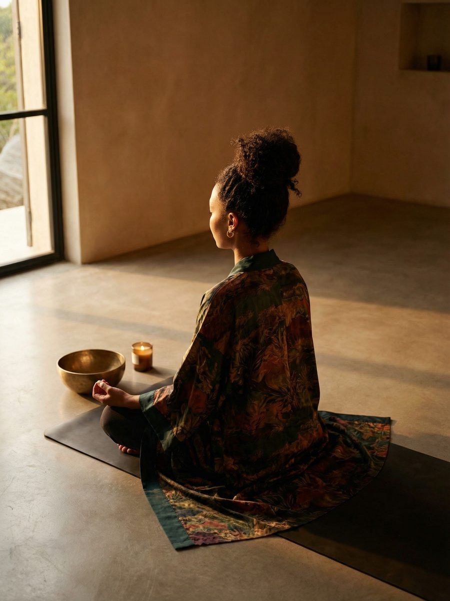 Hands on a singing bowl